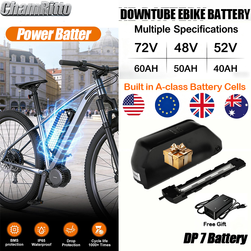 72V 50Ah 21700 Lithium Battery - Аккумулятор для электровелосипеда Downtube Hailong Polly