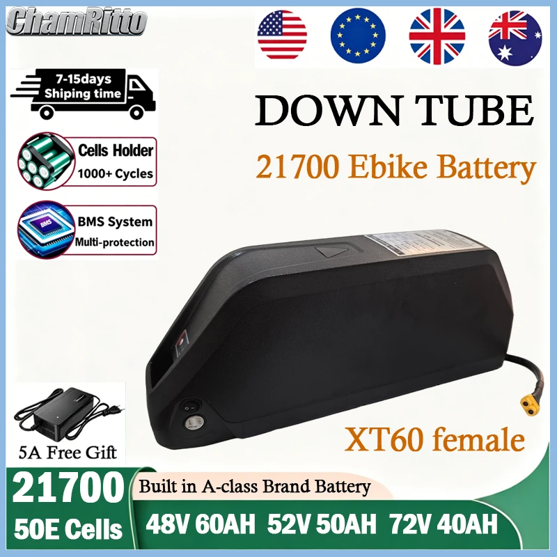 72V 50Ah 21700 Lithium Battery - Аккумулятор для электровелосипеда Cham-Rider 48В 52В