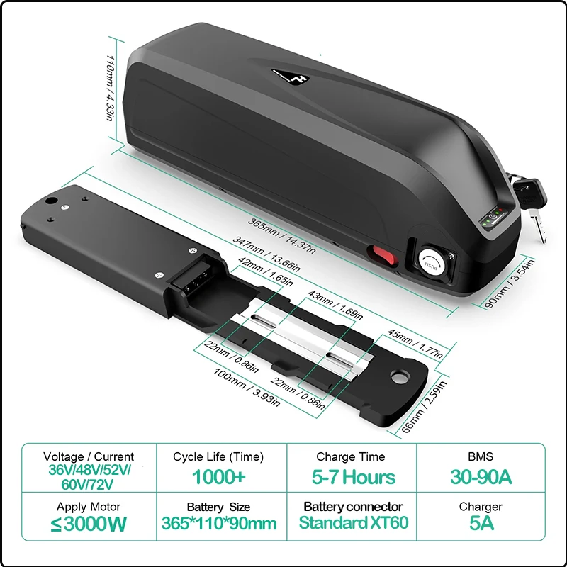 Аккумулятор для электровелосип – обзор и цена 72V 50Ah 21700 Lithium Battery